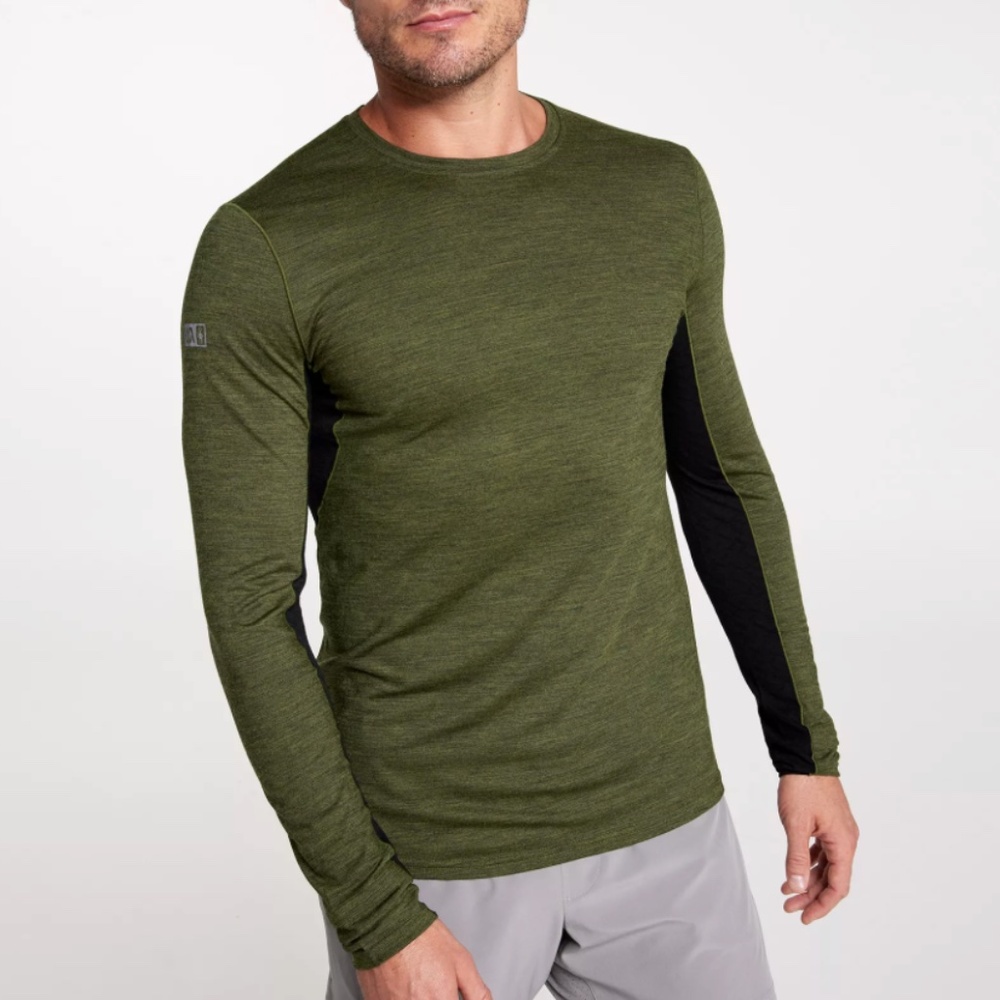 Smartwool Men's Long Sleeve Tee - Olive and Black